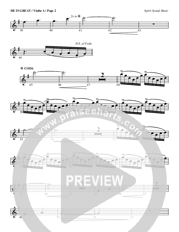 He Is Great Violin 1 (Geron Davis)