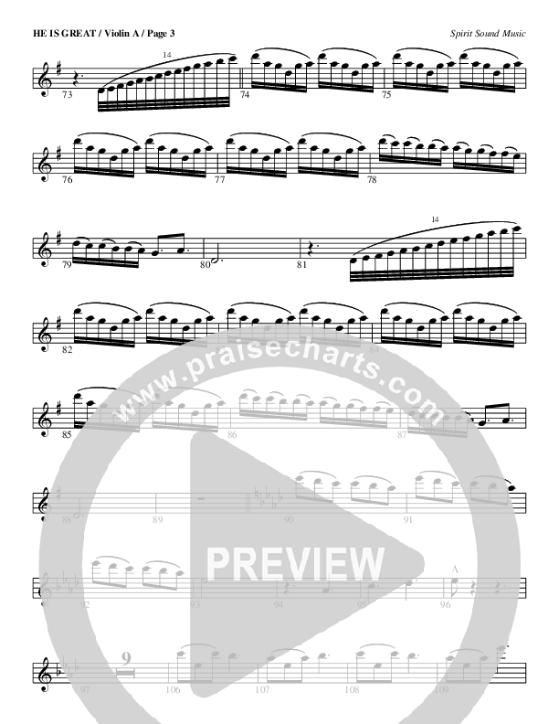 He Is Great Violin 1 (Geron Davis)