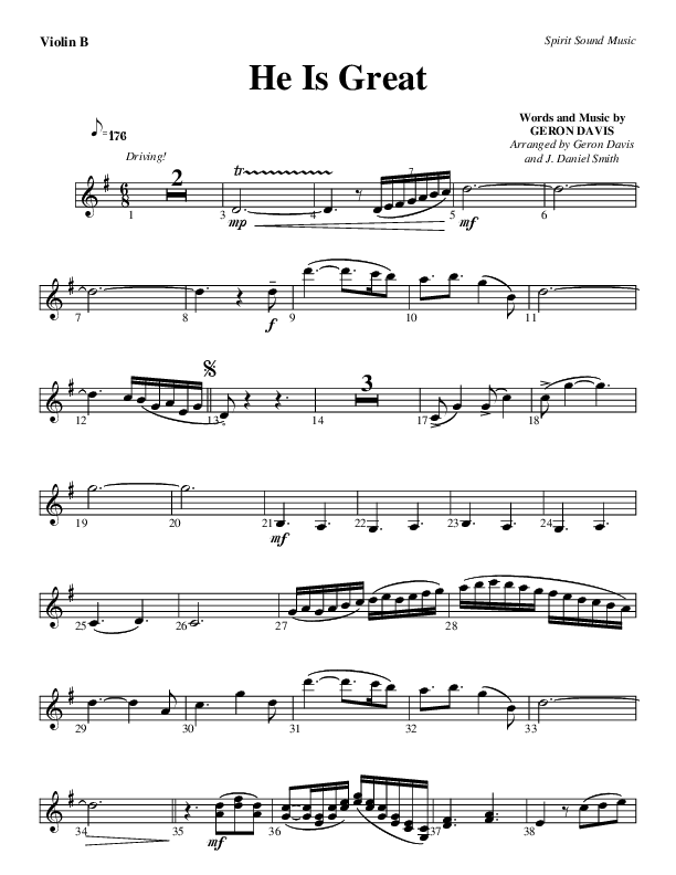 He Is Great Violin 2 (Geron Davis)