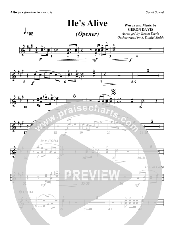 He's Alive Alto Sax (Geron Davis)