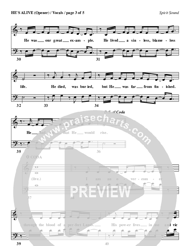 He's Alive Choir Sheet (SATB) (Geron Davis)