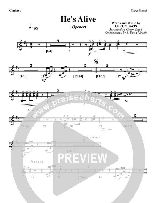 He's Alive Clarinet (Geron Davis)
