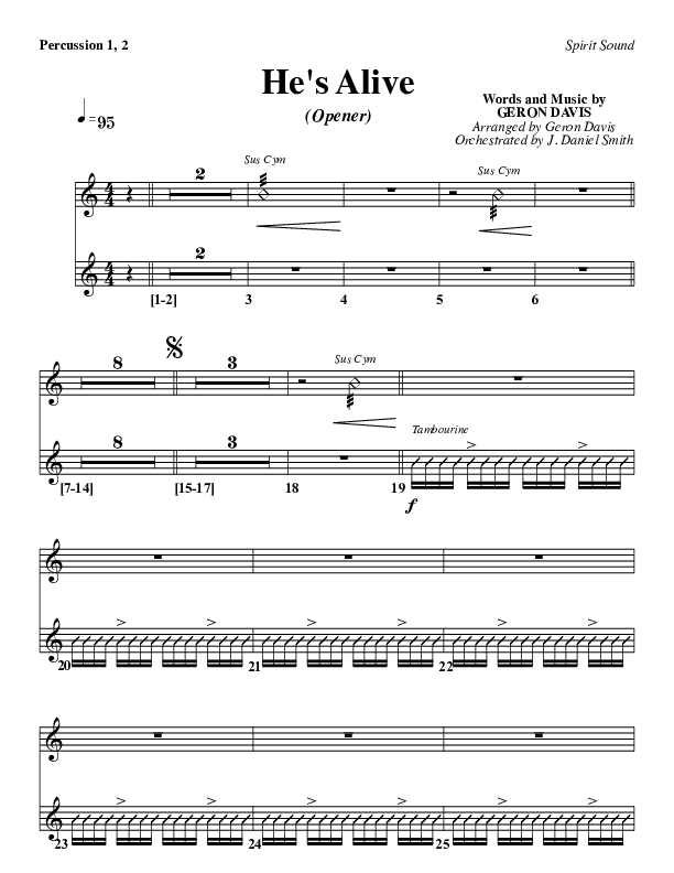 He's Alive Percussion 1/2 (Geron Davis)