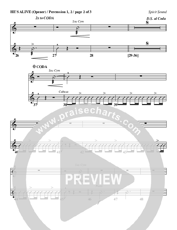 He's Alive Percussion 1/2 (Geron Davis)