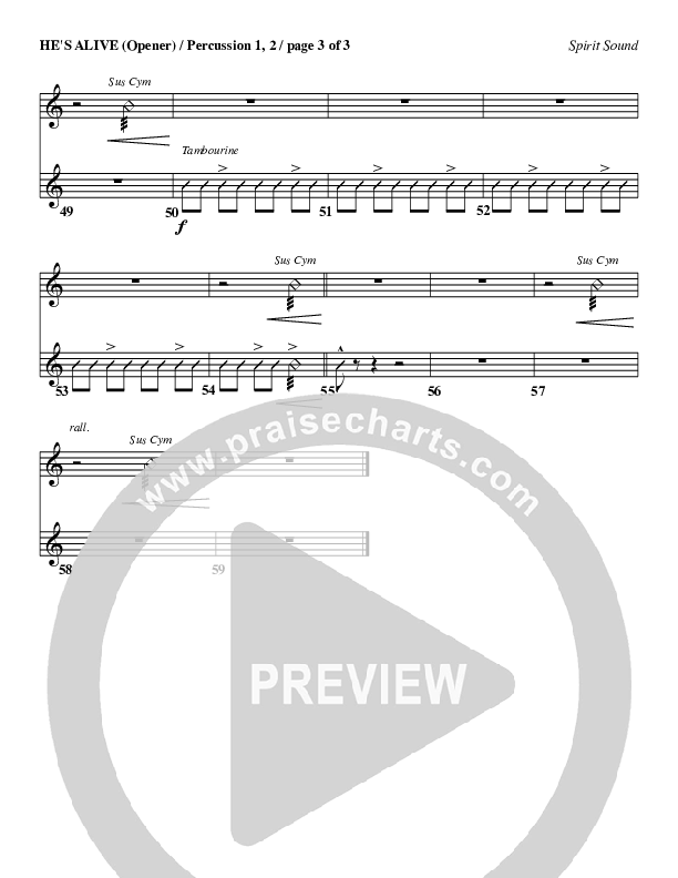 He's Alive Percussion 1/2 (Geron Davis)