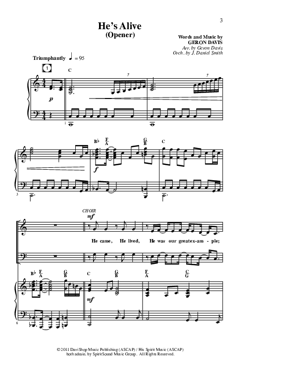 He's Alive Piano/Vocal (Geron Davis)