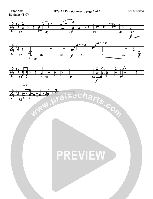 He's Alive Tenor Sax/Baritone T.C. (Geron Davis)