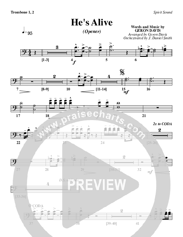 He's Alive Trombone 1/2 (Geron Davis)