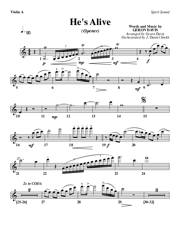 He's Alive Violin 1 (Geron Davis)
