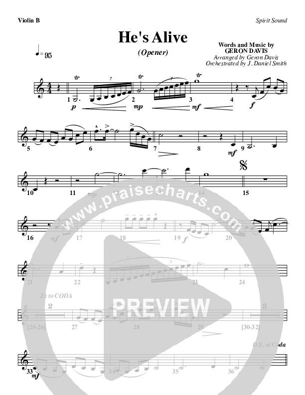 He's Alive Violin 2 (Geron Davis)