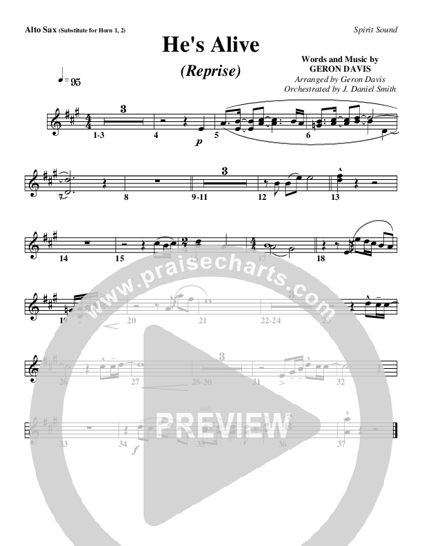 He's Alive (Reprise) Alto Sax (Geron Davis)