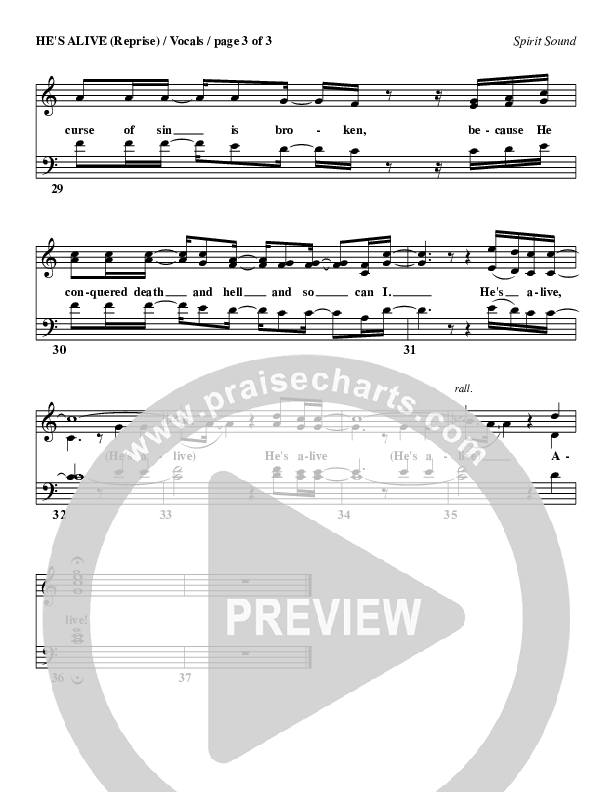 He's Alive (Reprise) Choir Sheet (SATB) (Geron Davis)