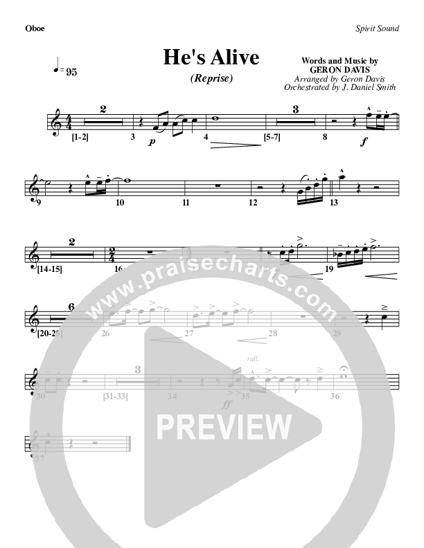He's Alive (Reprise) Oboe (Geron Davis)
