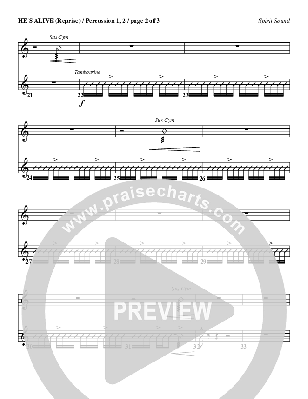 He's Alive (Reprise) Percussion 1/2 (Geron Davis)