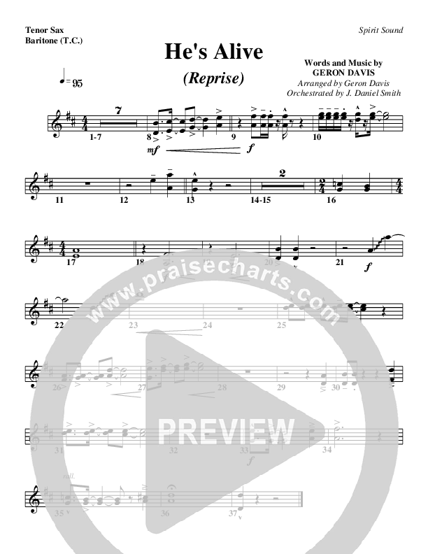 He's Alive (Reprise) Tenor Sax 2 (Geron Davis)