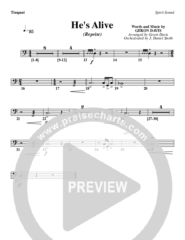 He's Alive (Reprise) Timpani (Geron Davis)