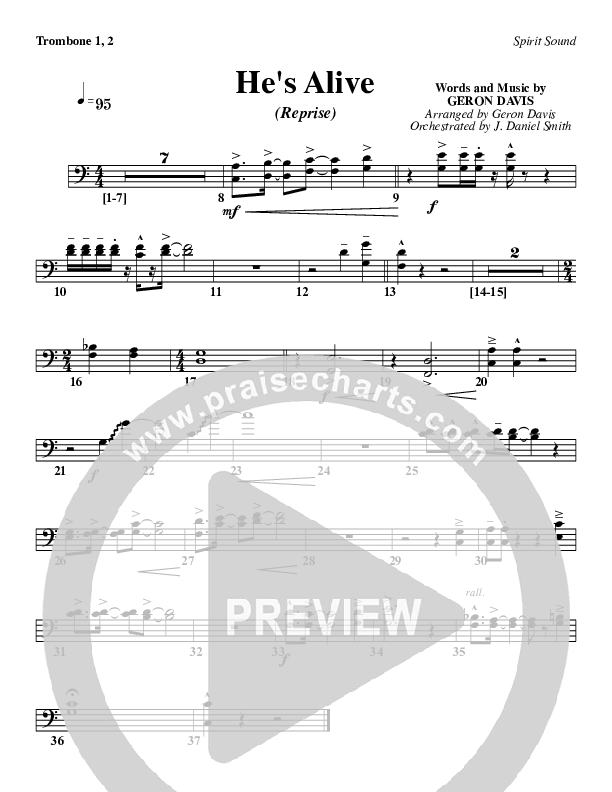 He's Alive (Reprise) Trombone 1/2 (Geron Davis)