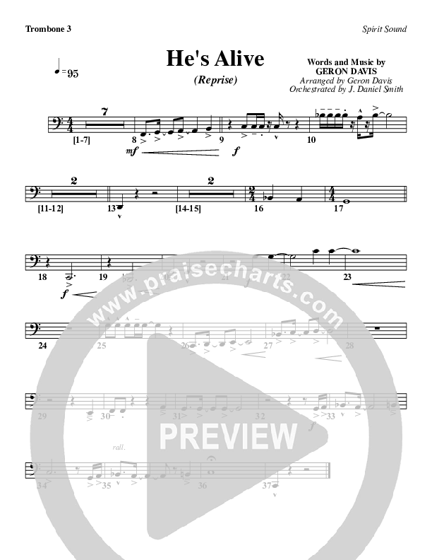 He's Alive (Reprise) Trombone 3 (Geron Davis)