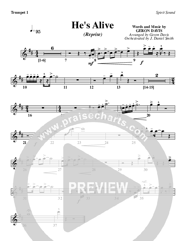 He's Alive (Reprise) Trumpet 1 (Geron Davis)