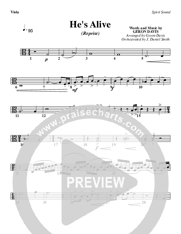 He's Alive (Reprise) Viola (Geron Davis)