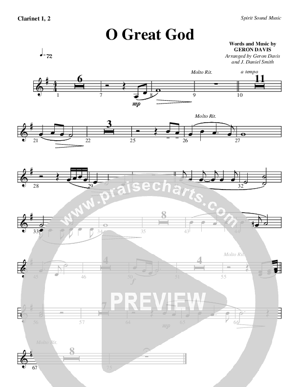O Great God Clarinet 1/2 (Geron Davis)