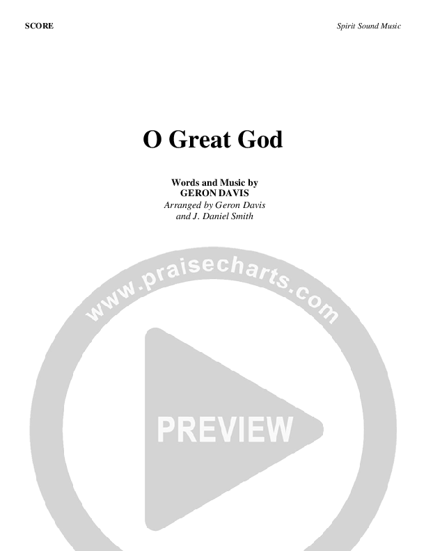 O Great God Cover Sheet (Geron Davis)