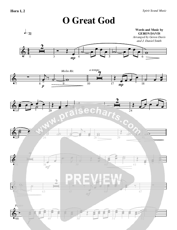 O Great God French Horn 1/2 (Geron Davis)