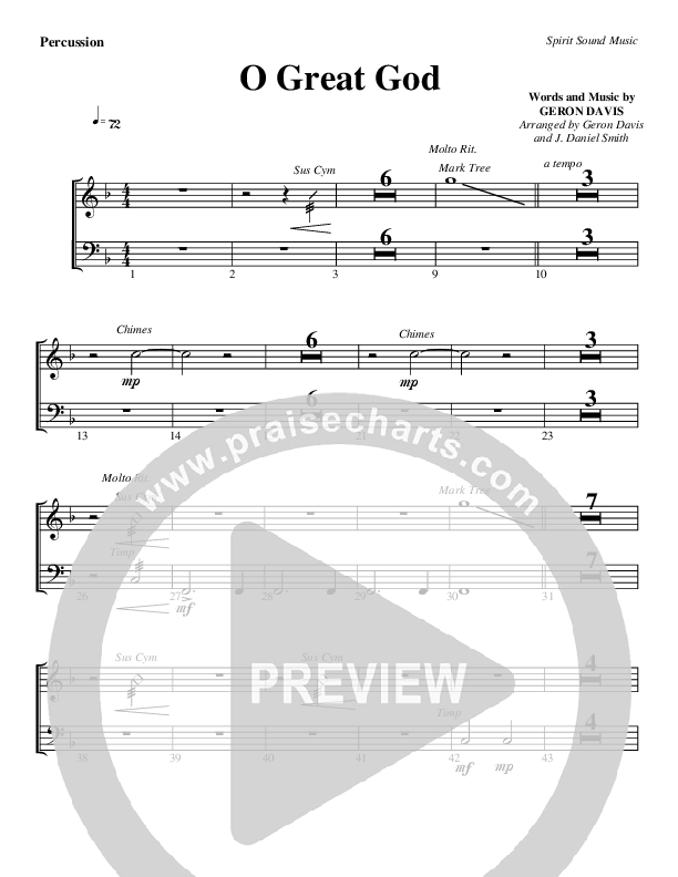 O Great God Percussion (Geron Davis)