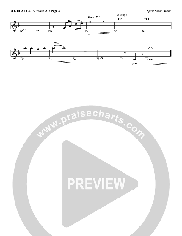 O Great God Violin 1 (Geron Davis)