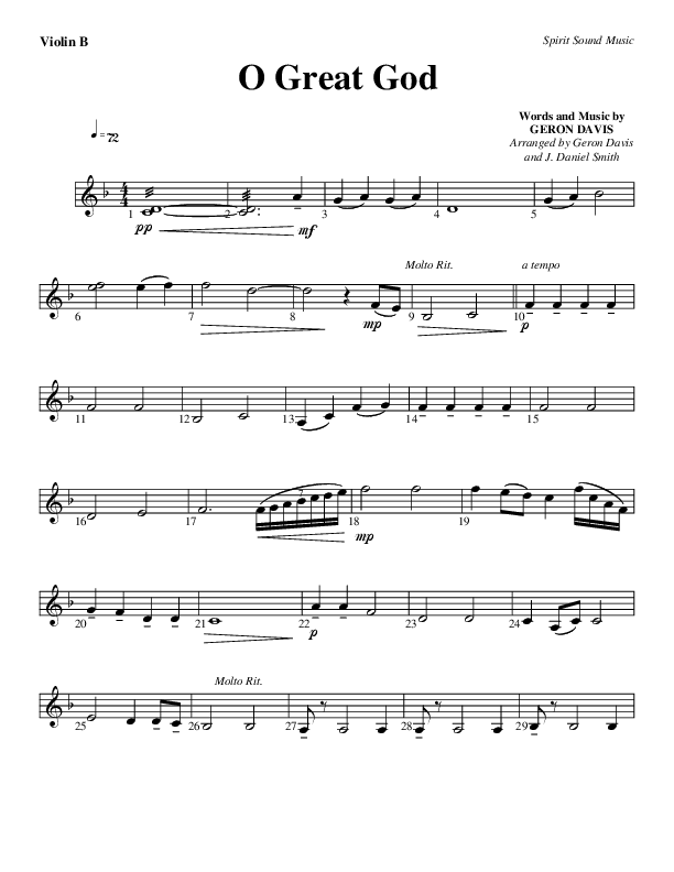 O Great God Violin 2 (Geron Davis)