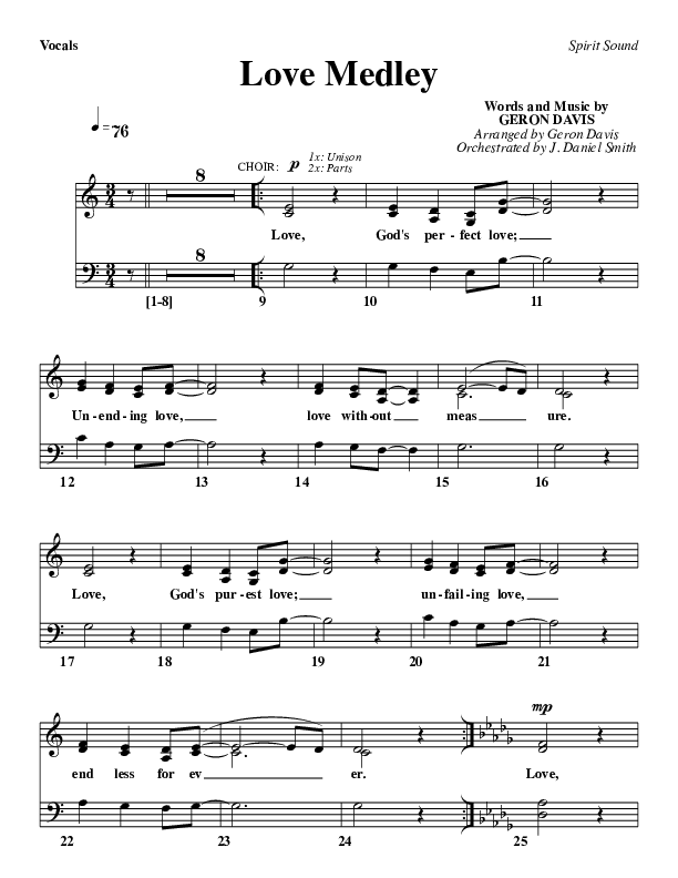 Love Medley Choir Sheet (SATB) (Geron Davis)