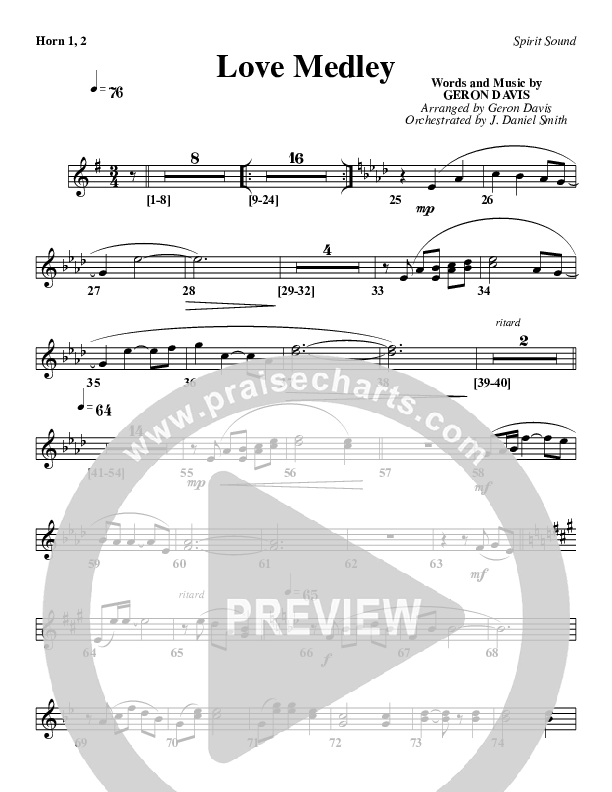 Love Medley French Horn 1/2 (Geron Davis)