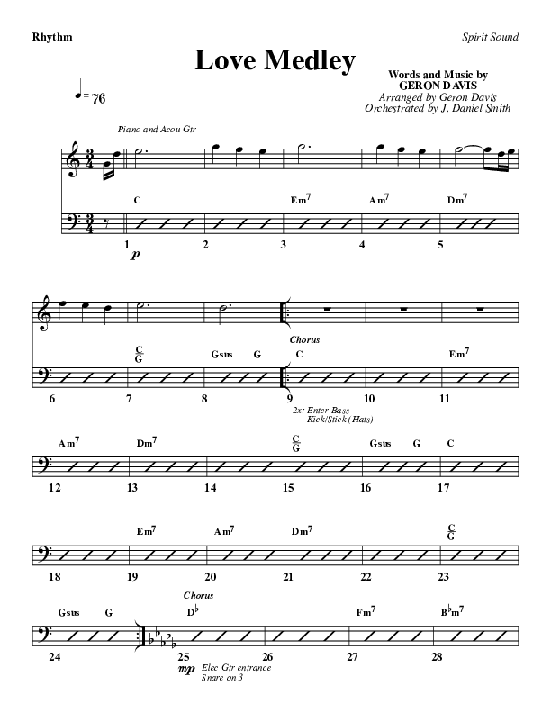 Love Medley Rhythm Chart (Geron Davis)