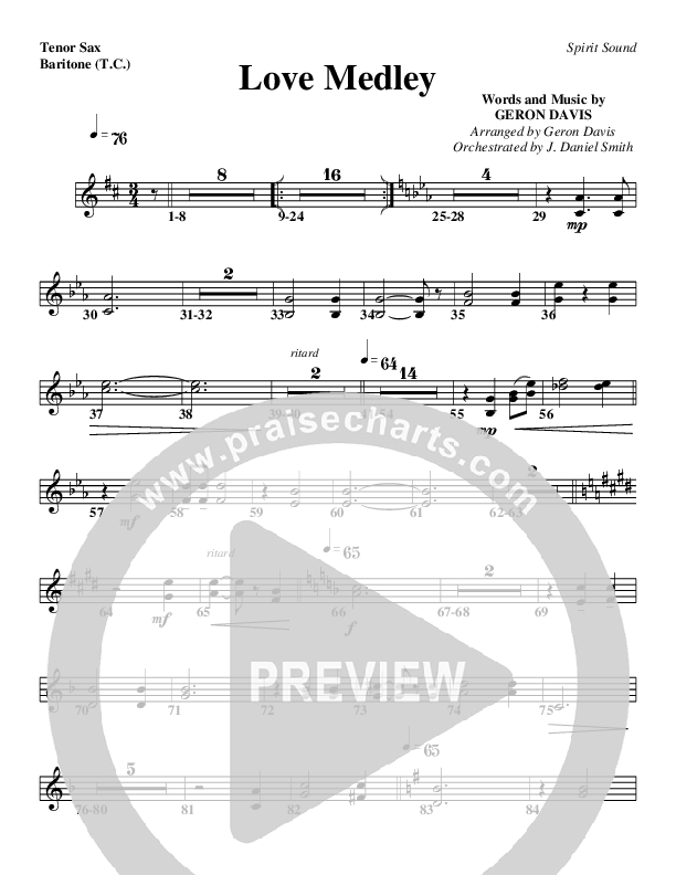 Love Medley Tenor Sax/Baritone T.C. (Geron Davis)