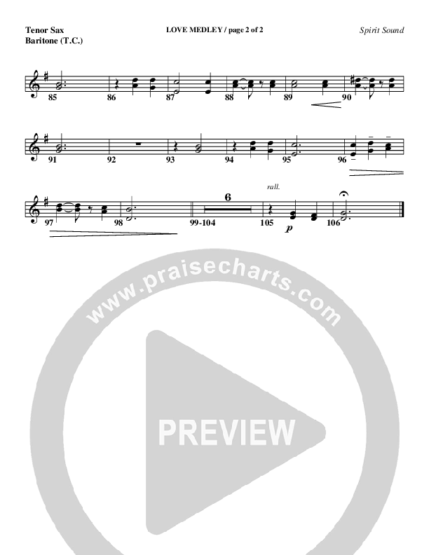 Love Medley Tenor Sax/Baritone T.C. (Geron Davis)