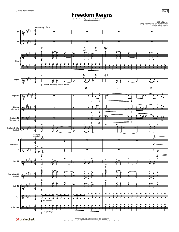 Freedom Reigns Conductor's Score (Jesus Culture)