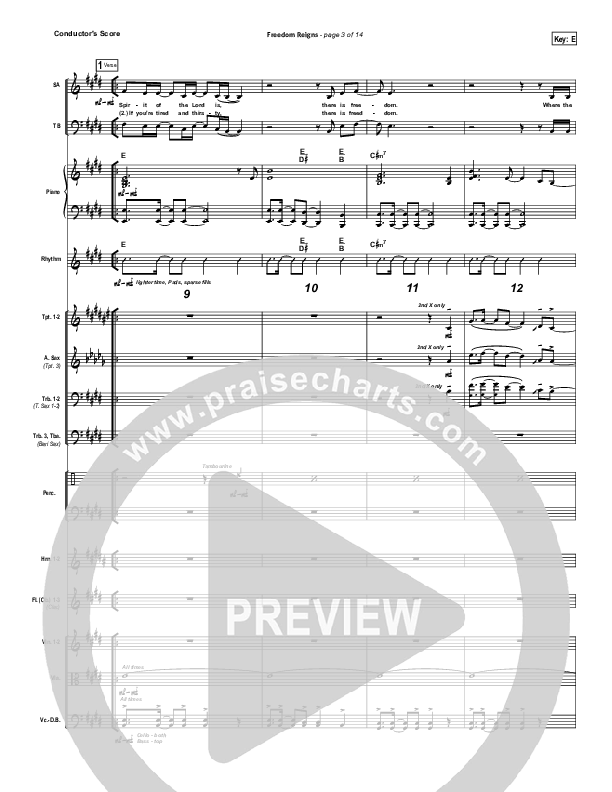 Freedom Reigns Conductor's Score (Jesus Culture)