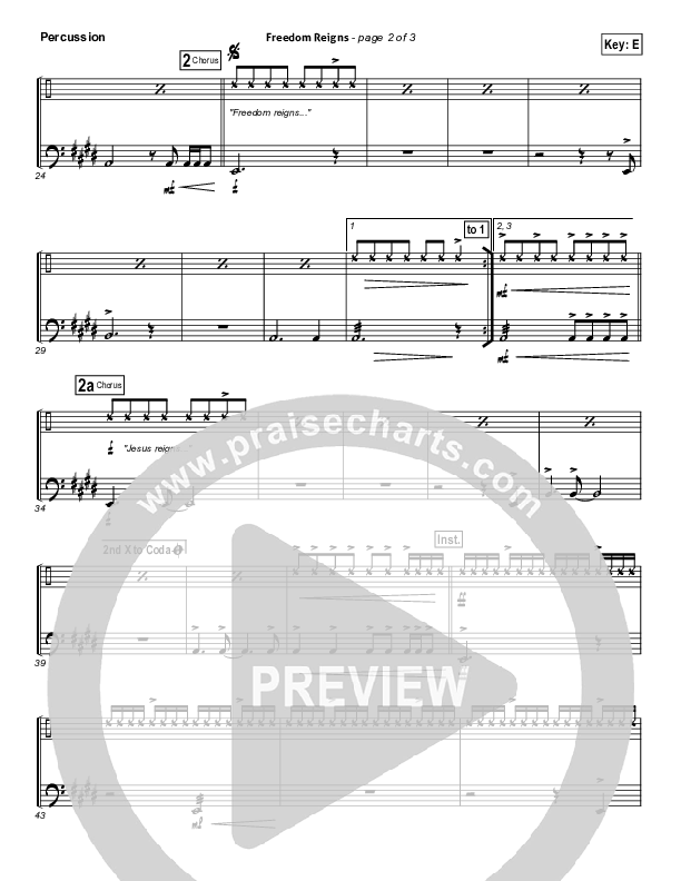 Freedom Reigns Percussion (Jesus Culture)