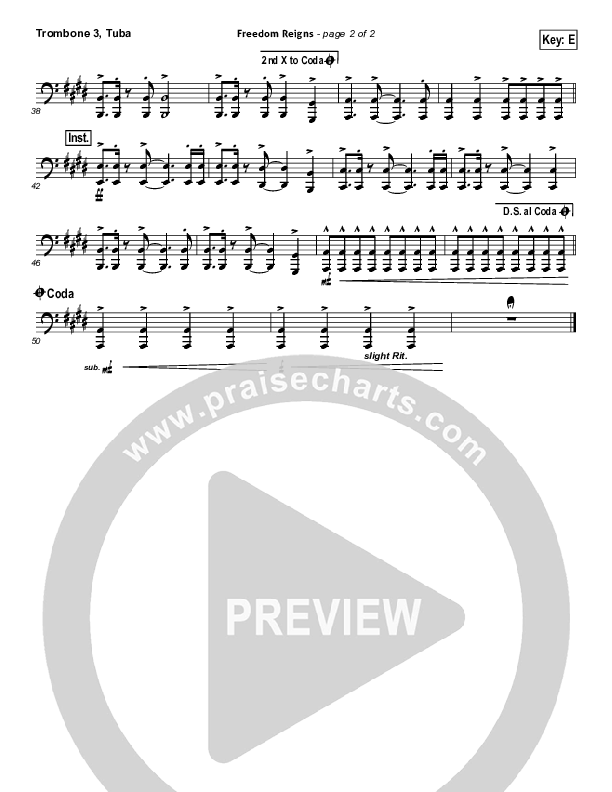Freedom Reigns Trombone 3/Tuba (Jesus Culture)