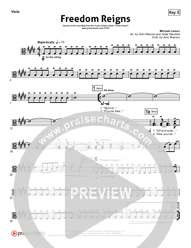 Freedom Reigns Viola (Jesus Culture)