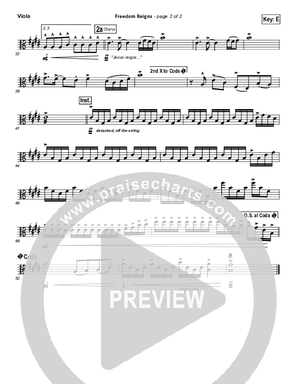 Freedom Reigns Viola (Jesus Culture)