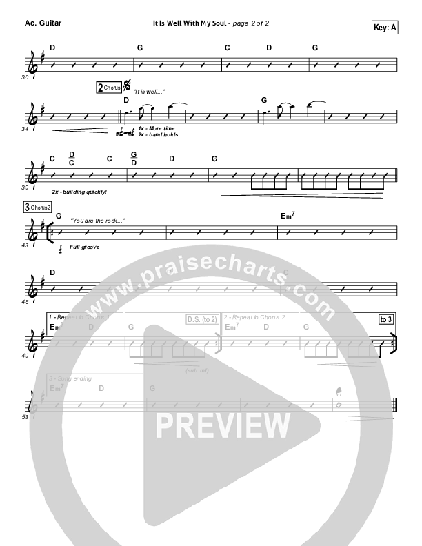 It Is Well With My Soul Acoustic Guitar (Hillsong Worship)