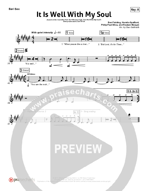 It Is Well With My Soul Bari Sax (Hillsong Worship)