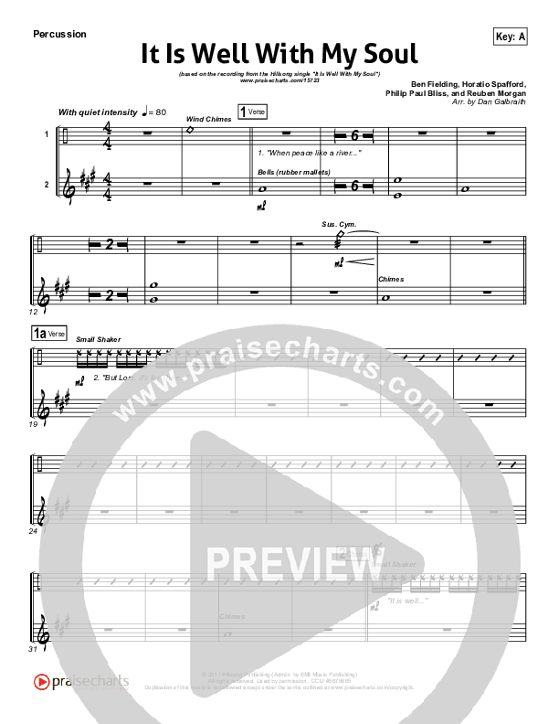 It Is Well With My Soul Percussion (Hillsong Worship)