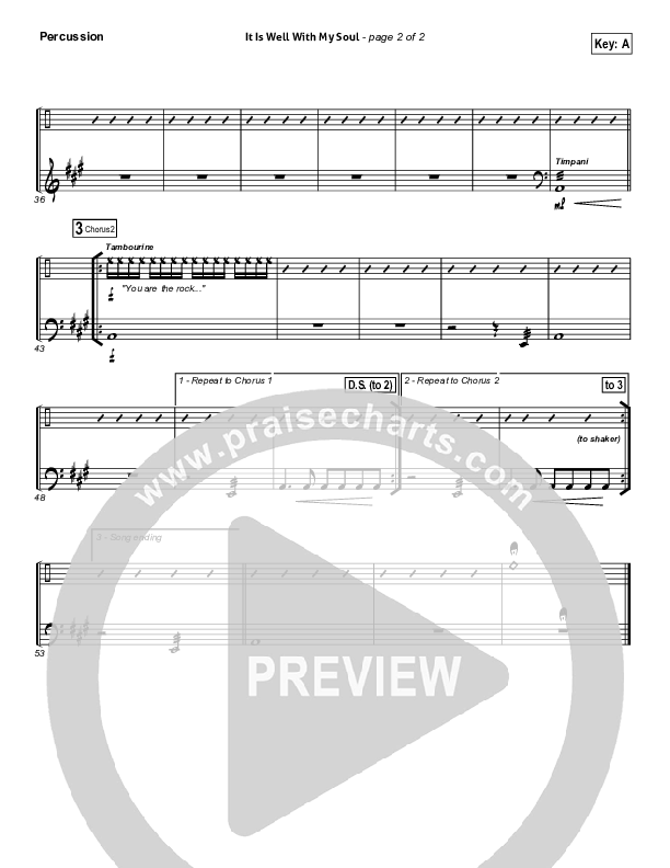 It Is Well With My Soul Percussion (Hillsong Worship)