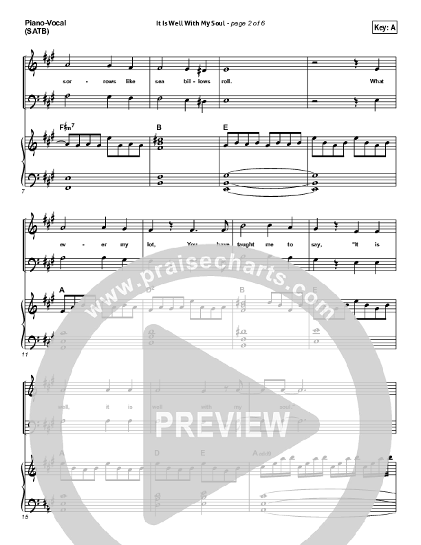 It Is Well With My Soul Piano/Vocal (Hillsong Worship)