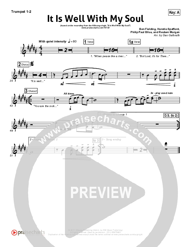 It Is Well With My Soul Trumpet 1,2 (Hillsong Worship)