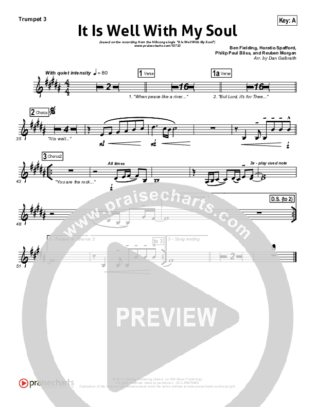 It Is Well With My Soul Trumpet 3 (Hillsong Worship)