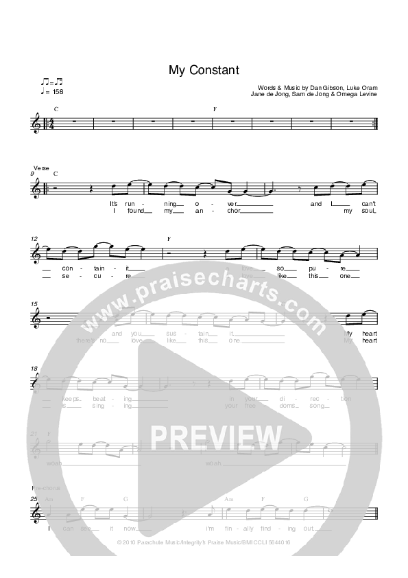 My Constant Lead Sheet (Parachute Band)