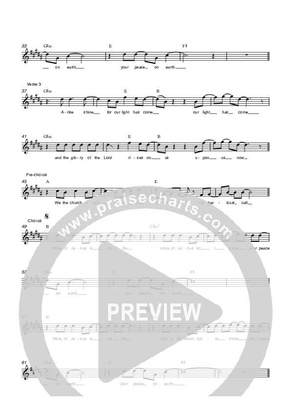 Peace On Earth Lead Sheet (Parachute Band)